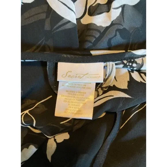 Secret treasures black and white floral robe - Picture 2 of 8
